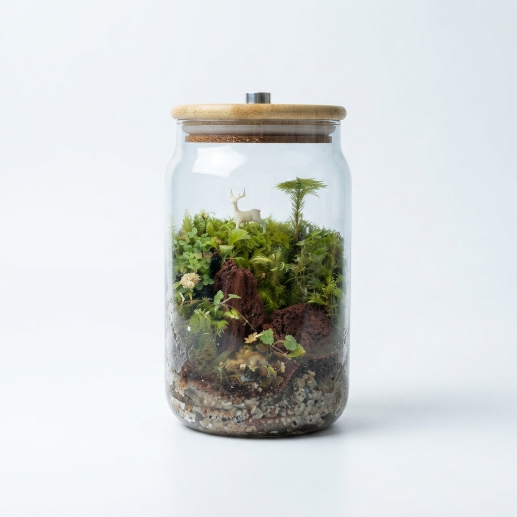 Natural Decorative Stone Terrarium with LED Light