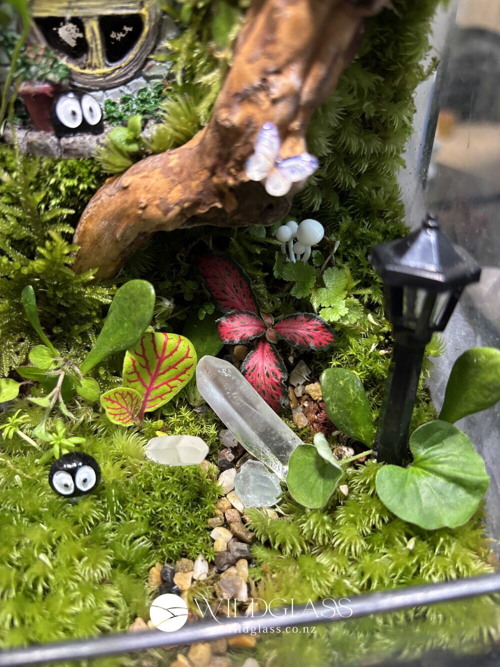 Vertical Hobbit Style Terrarium | Whimsical Mini World