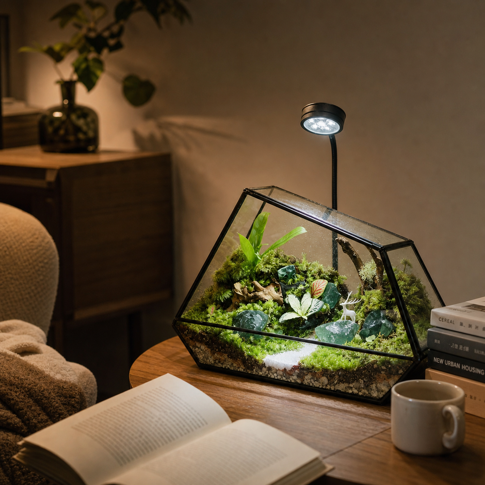 Enchanted Forest Living Moss Terrarium with Light