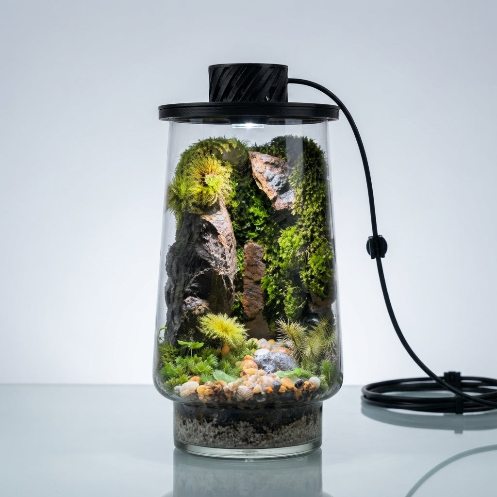 Natural Stone Stairs Terrarium with Light