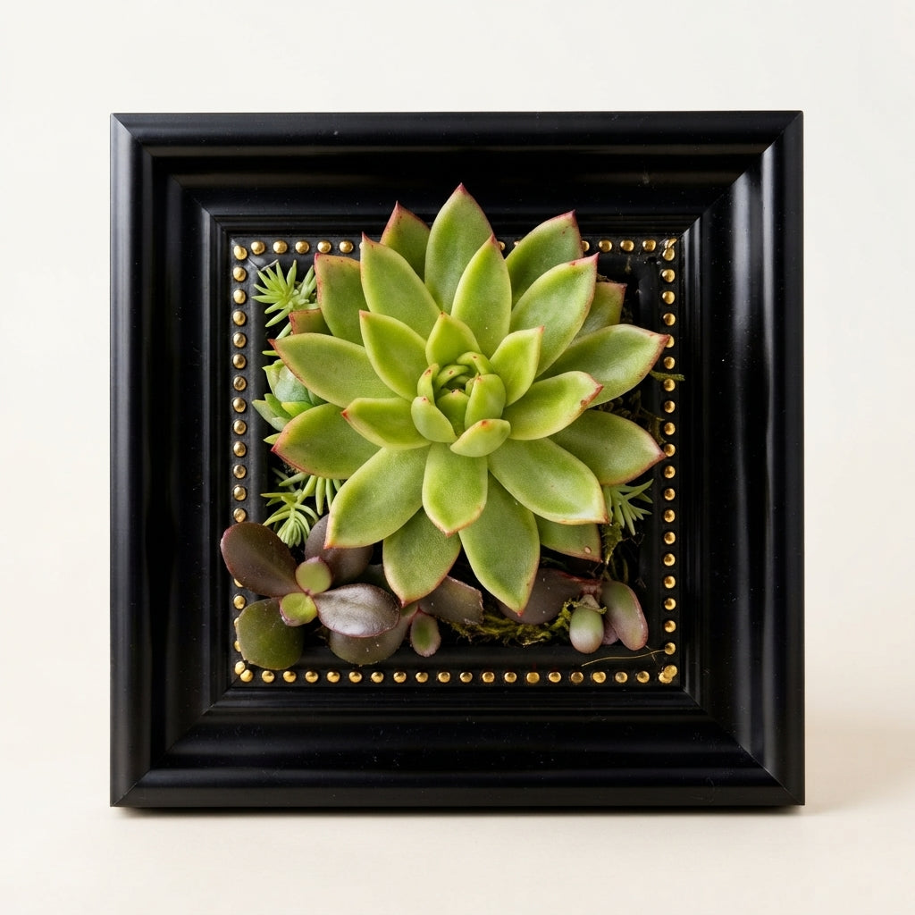 Succulent Botanical Art Frame | Living Plant Frame