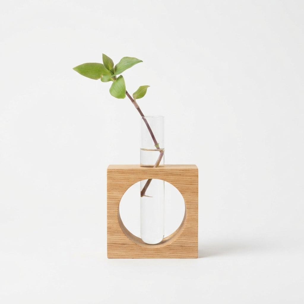 Square Wood Test Tube Planter