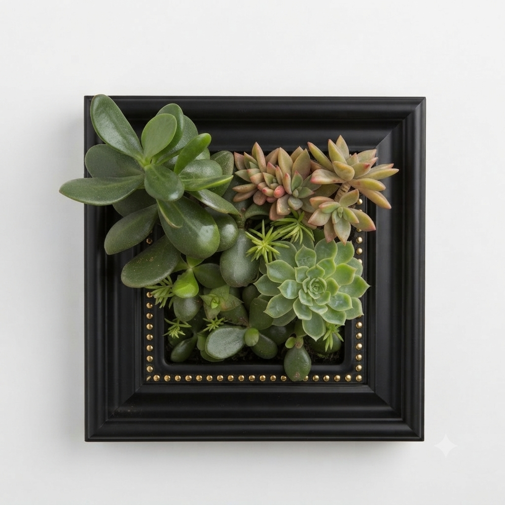 Succulent Botanical Art Frame | Living Plant Frame