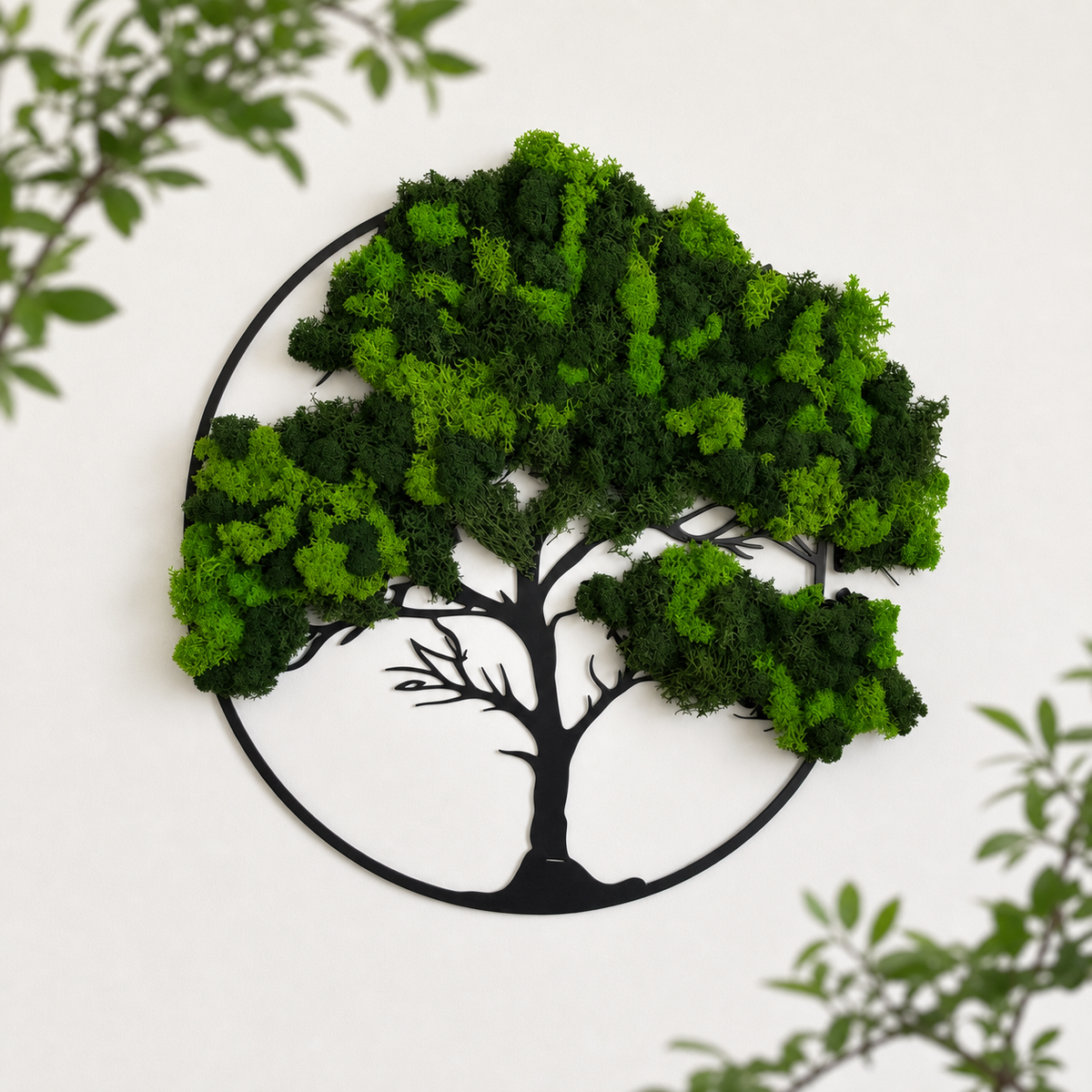 40cm Preserved Moss Tree Wall Art | Zero Maintenance Forest Greenery Wall Hanging