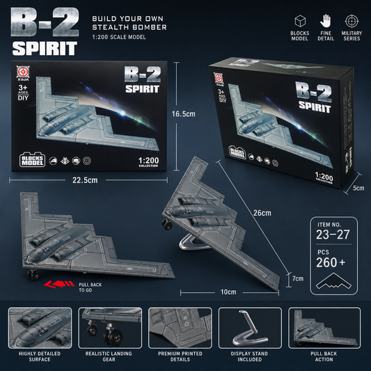 B-2 Spirit Stealth Bomber Model – 1:200 DIY Building Blocks