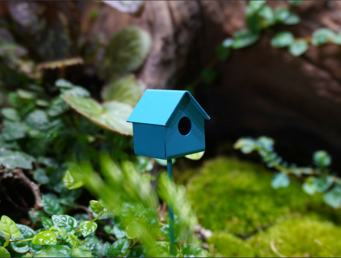 Miniature Metal Birdhouse – Terrarium & Garden Decor| Miniature Decor