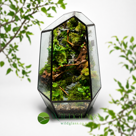 Geometric Terrarium | Deer Forest Mini Ecosystem