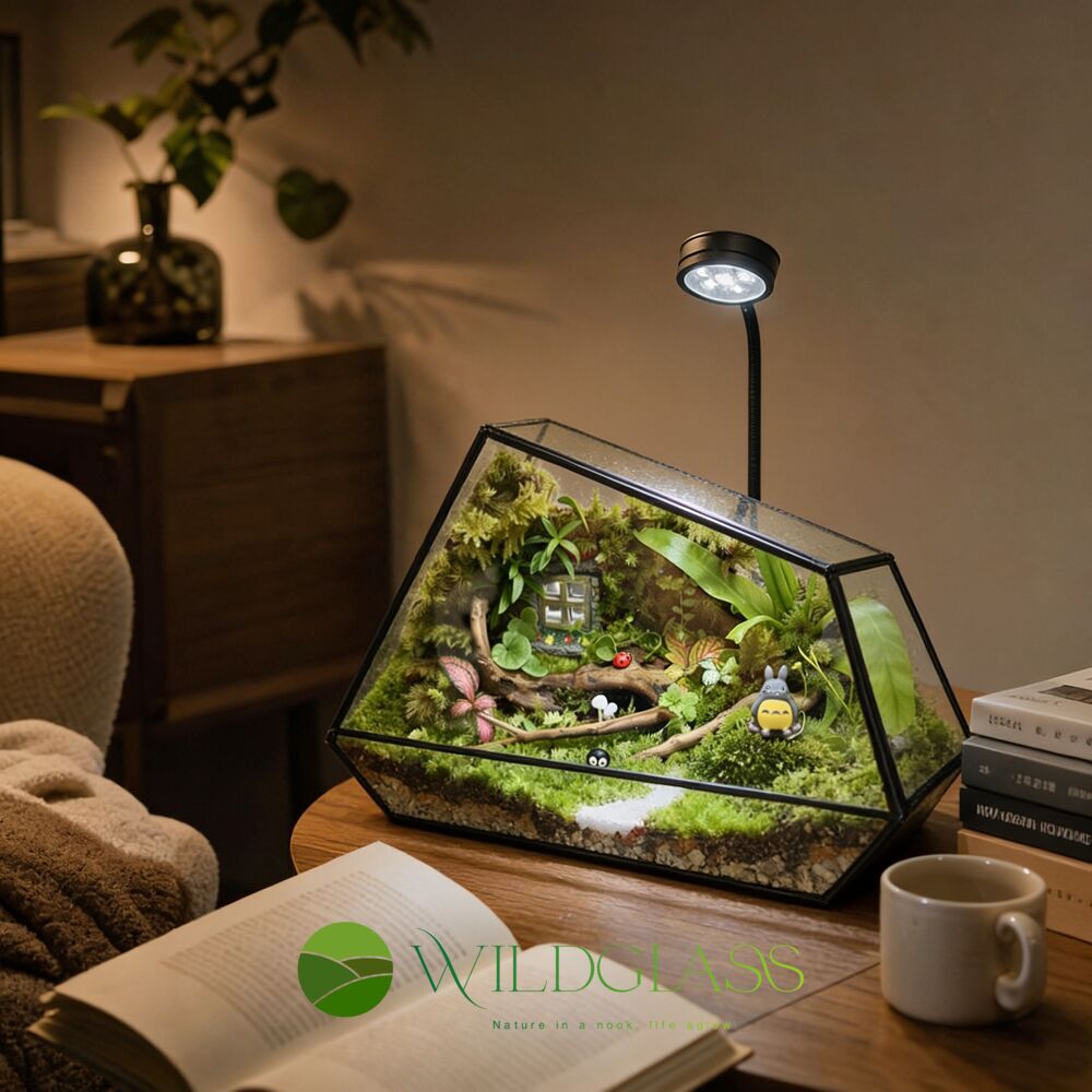 Enchanted Forest Living Moss Terrarium with Light