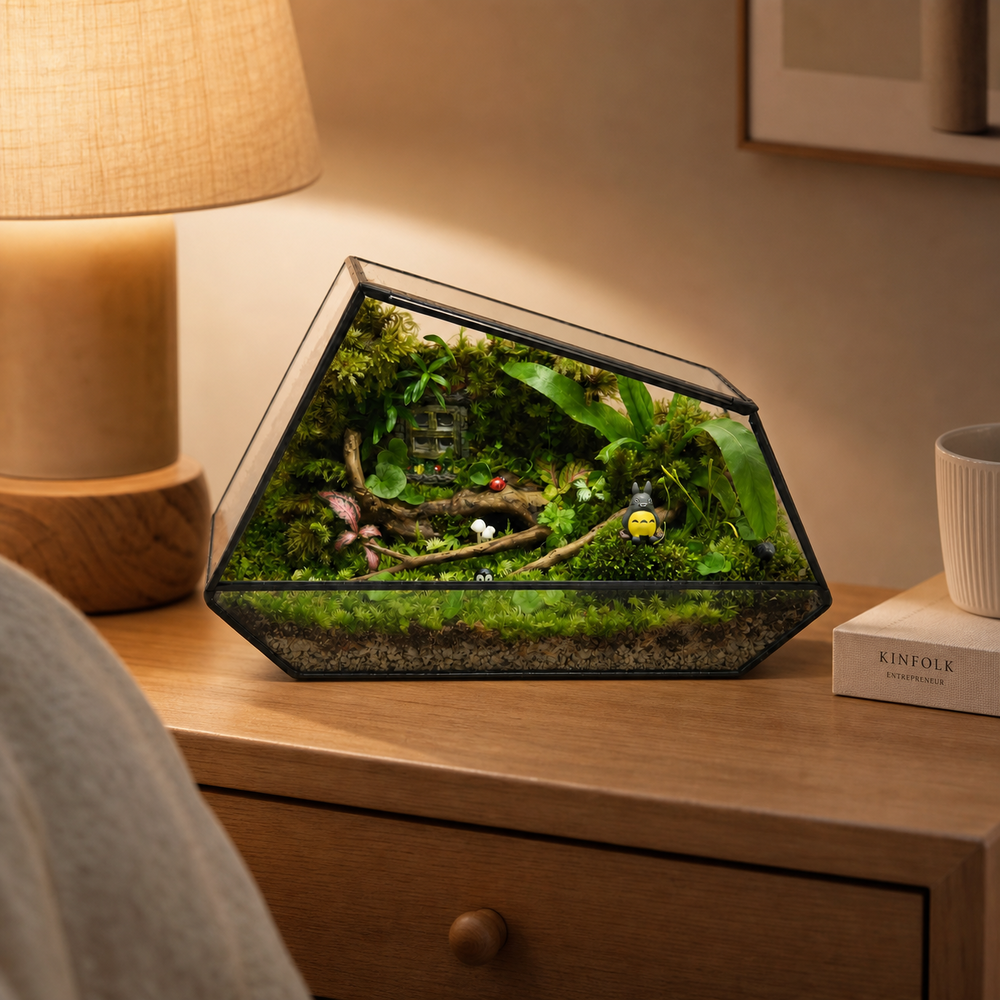Enchanted Forest Living Moss Terrarium with Light
