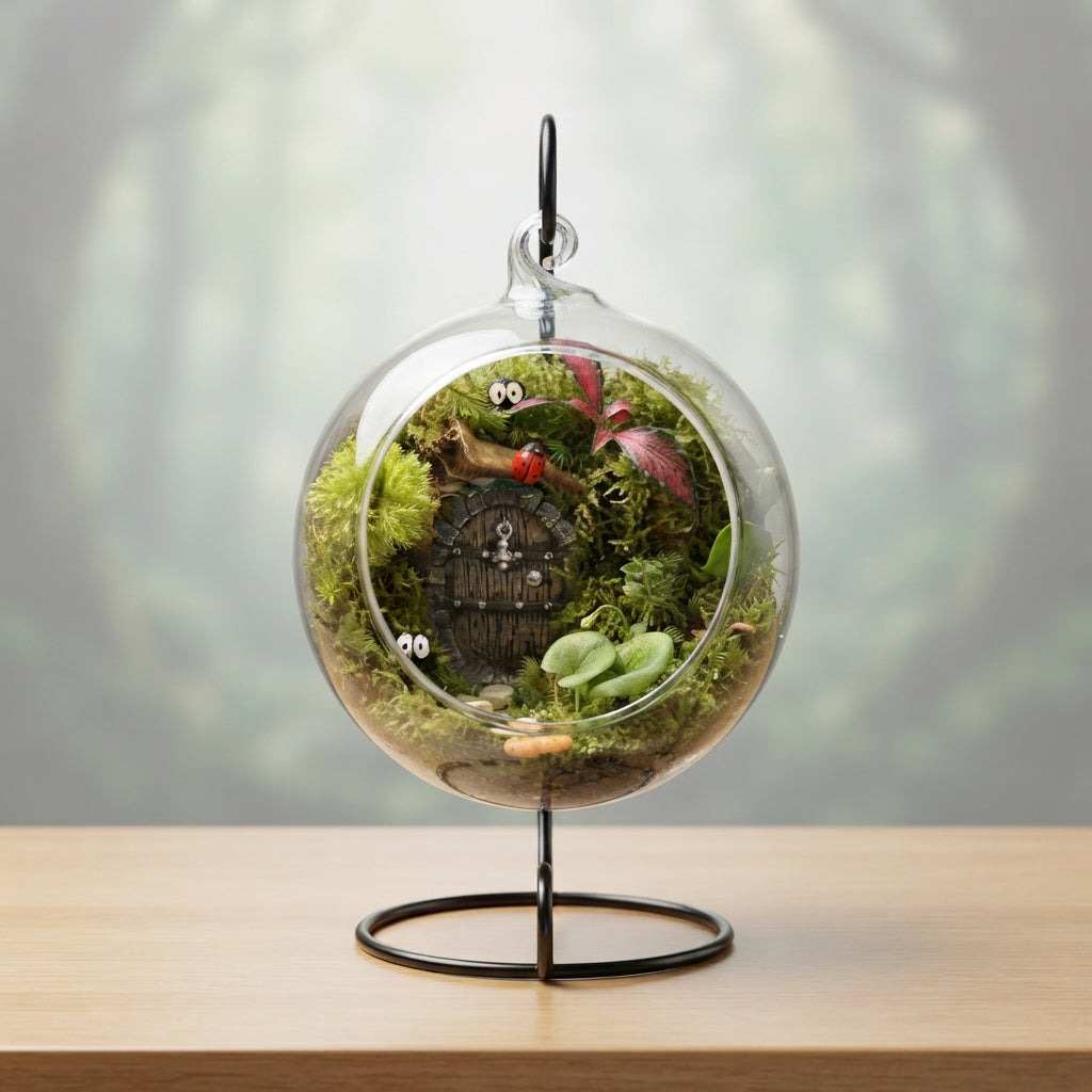 Forest Moss Terrarium – Handmade Living Miniature Garden
