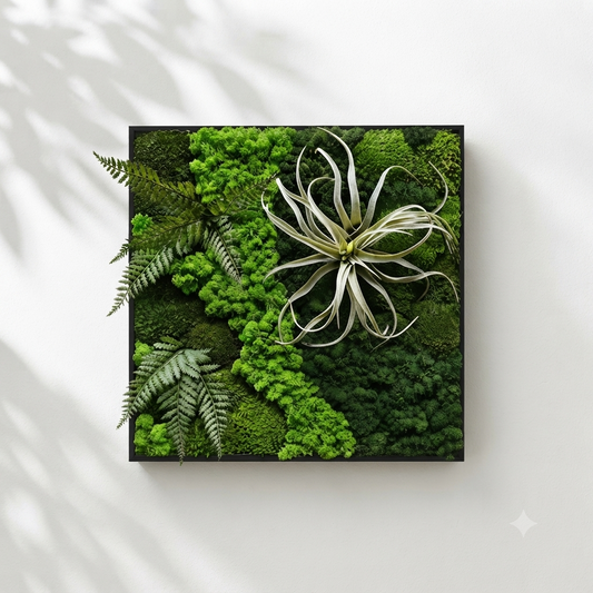 45cm Square Preserved Moss Botanical Wall Art