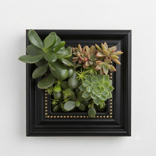 Succulent Botanical Art Frame | Living Plant Frame